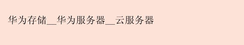 华为存储__华为服务器__云服务器
