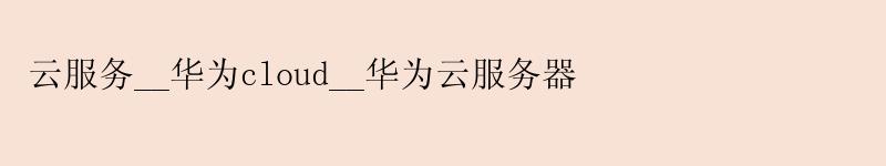 云服务__华为cloud__华为云服务器
