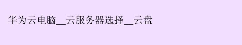 华为云电脑__云服务器选择__云盘